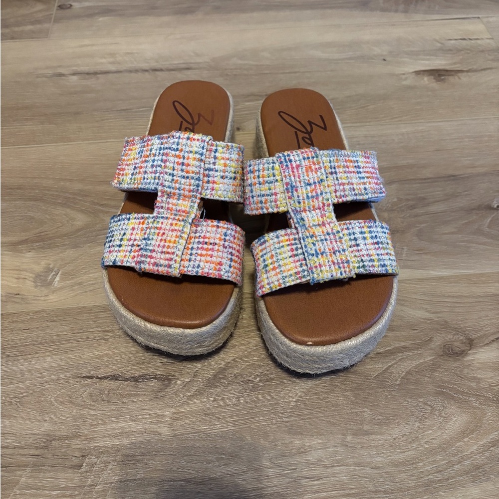 Zodiac Multicolor Tweed Slide Sandals